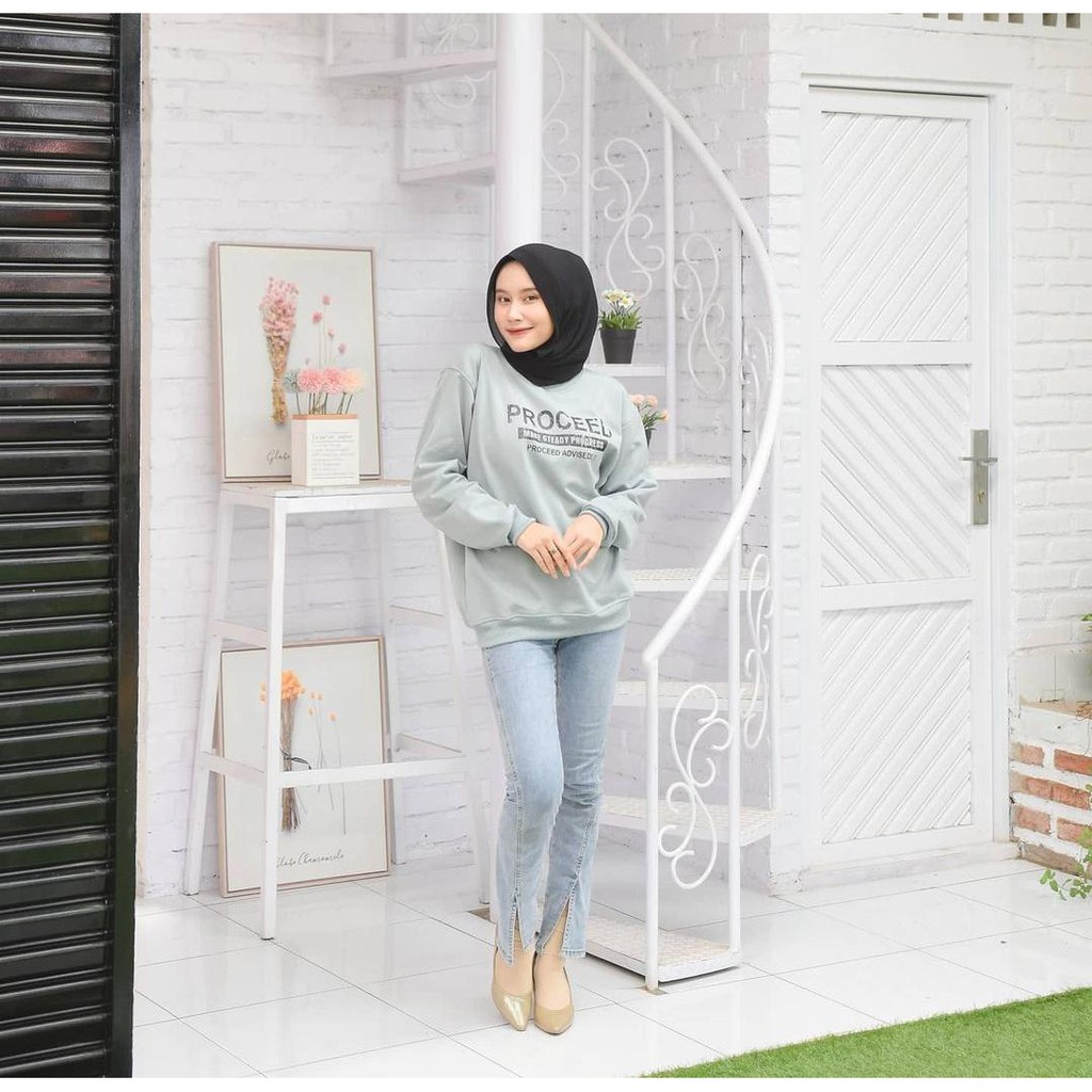 proceed sweater crewneck terbaru wanita pria uptodate