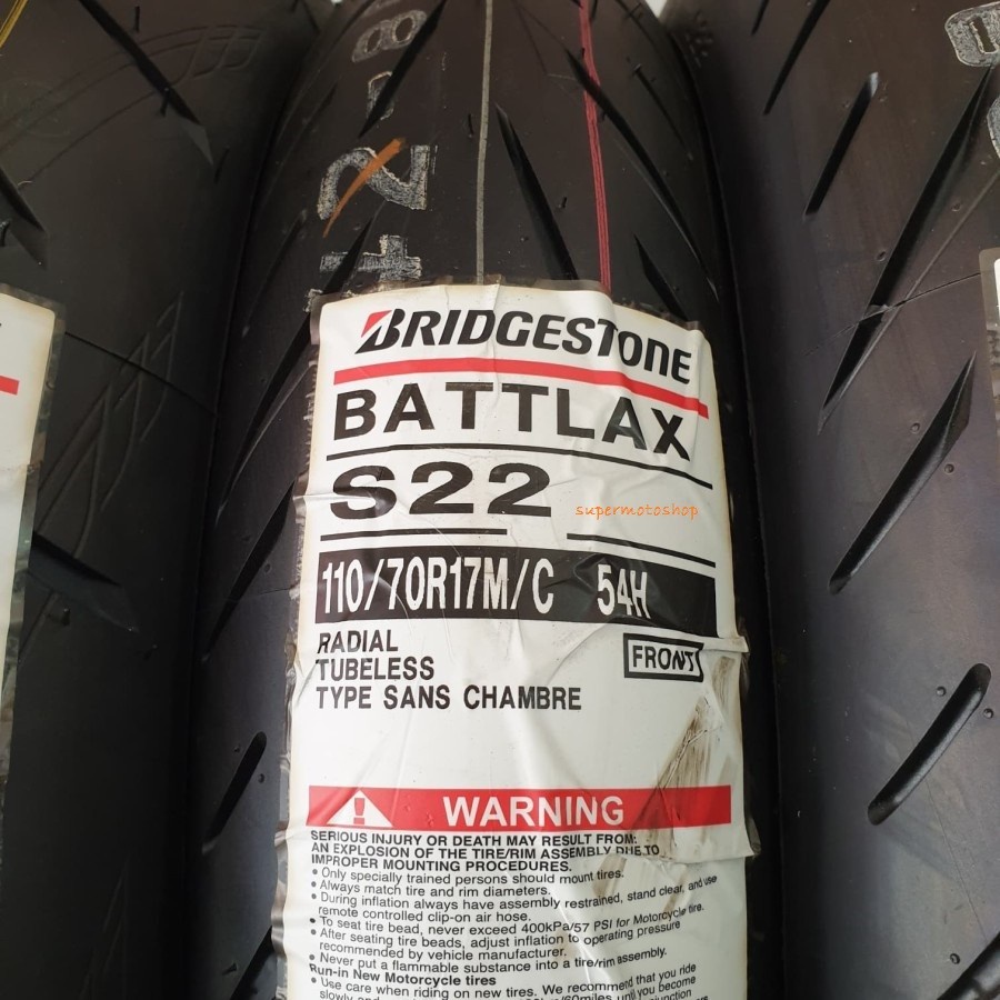 Ban battlax depan s22 uk 110/70 ring 17 Bridgestone tubless
