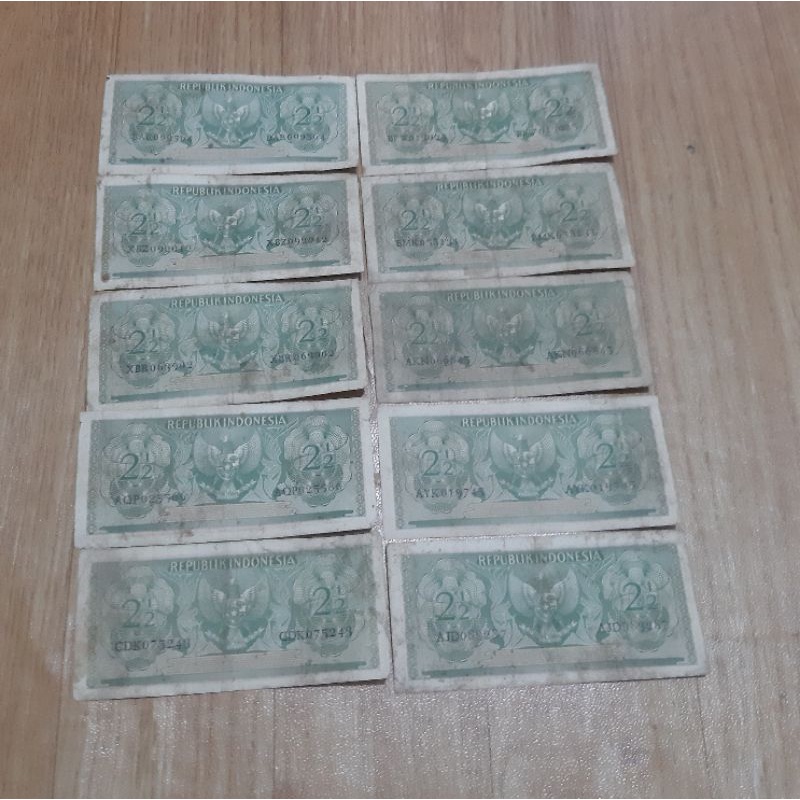 uang kuno dua setengah rupiah indonesia