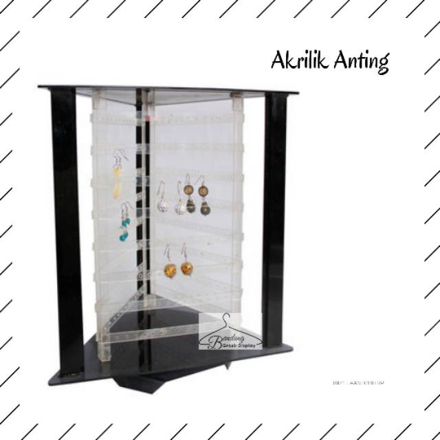 Akrilik Anting Putar/Display Anting/Display Aksesoris Putar/Display Rak Pajangan Aksesoris Putar(BH)