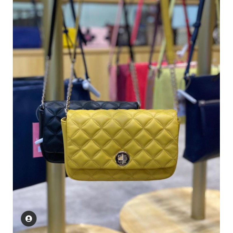 ready Kate spade natalia turn lock crossbody colour golden yerrow