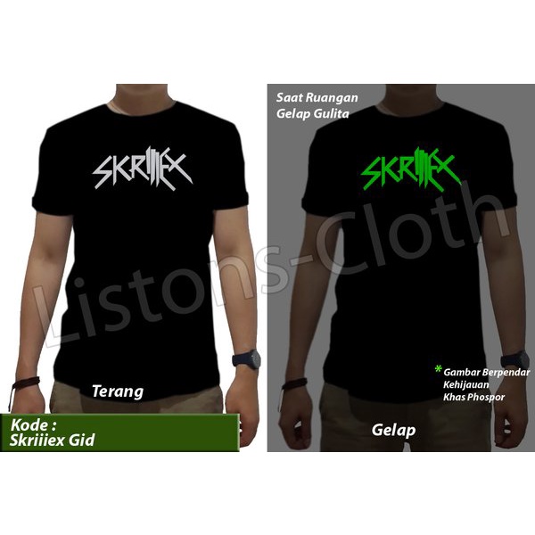 DI JUAL KAOS DJ SKRILLEX GLOW IN THE DARK GID DWP 2019 MANTAP