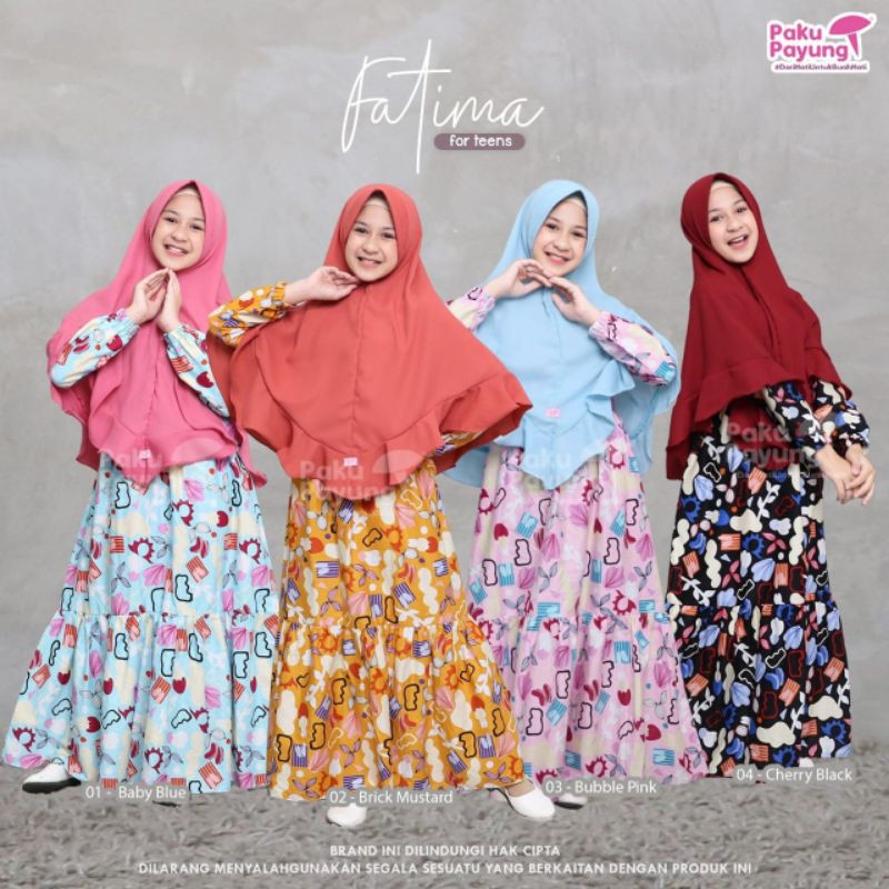BAJU GAMIS KATUN JEPANG ANAK REMAJA PEREMPUAN 3 4 5 6 7 8 9 10 11 12 TAHUN ORI PAKU PAYUNG FATIMA