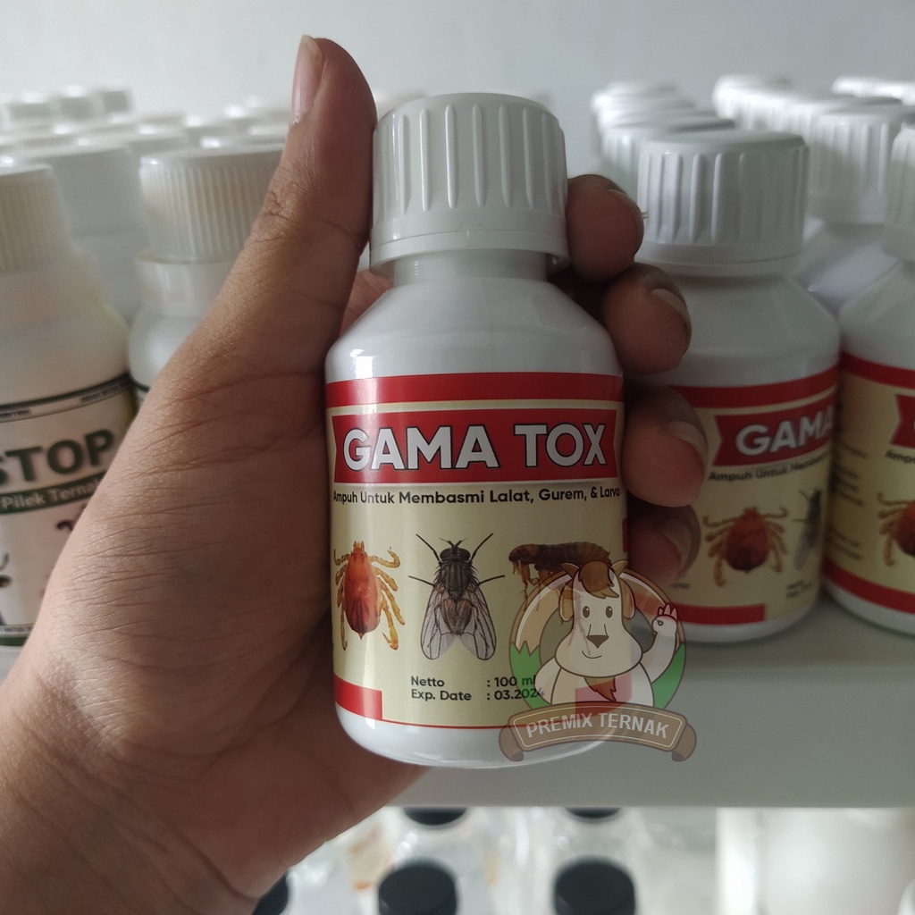 GAMA TOX 100ml - Pembasmi Larva Lalat Gurem Kutu Ampuh - Racun Lalat Obat Larva Gurem - Obat Kutu Kambing - Obat Kutu Ternak - Obat Lalat Spray - Anti Kutu Semprot