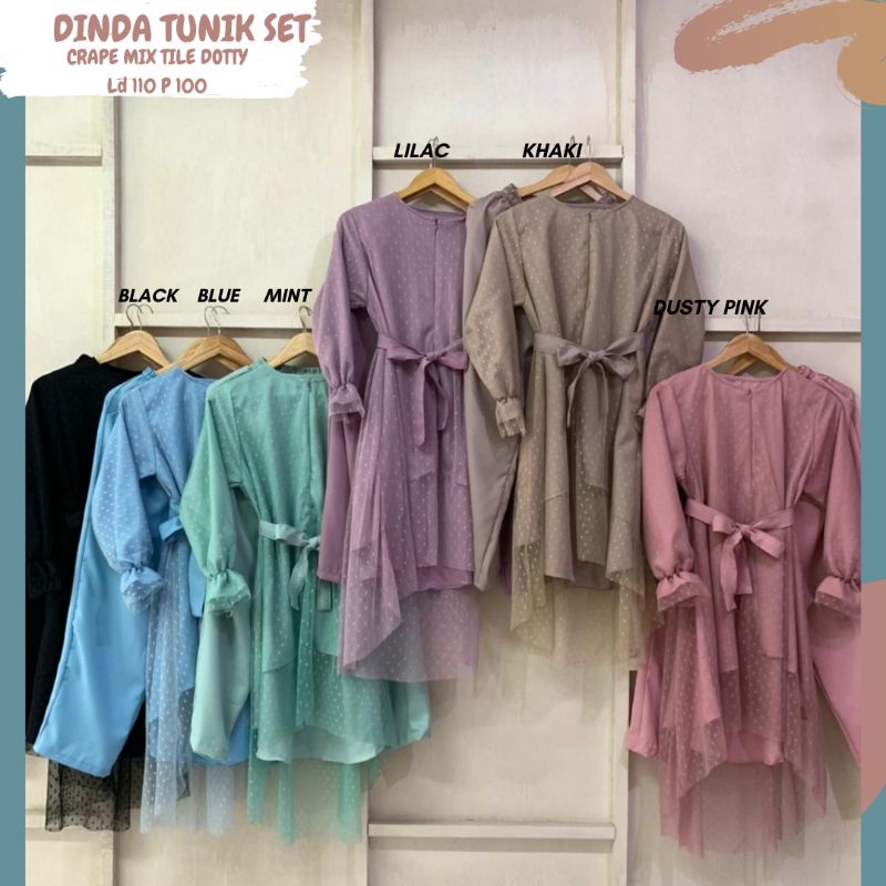 Azura Tile Long Tunik/Tunik Ld 110/Tunik Tile Dot/Tunik Brukat/Tunik Panjang Busui/One Set Tunik