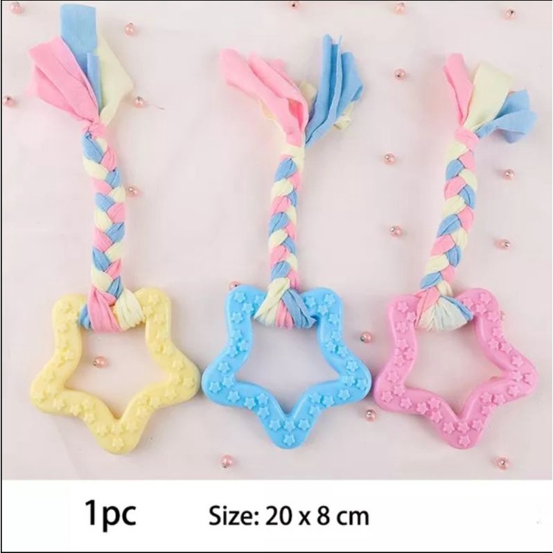 Gigitan bentuk Bintang rubber solid mainan gigit anjing star karet dog toys chewing puppies chew pet