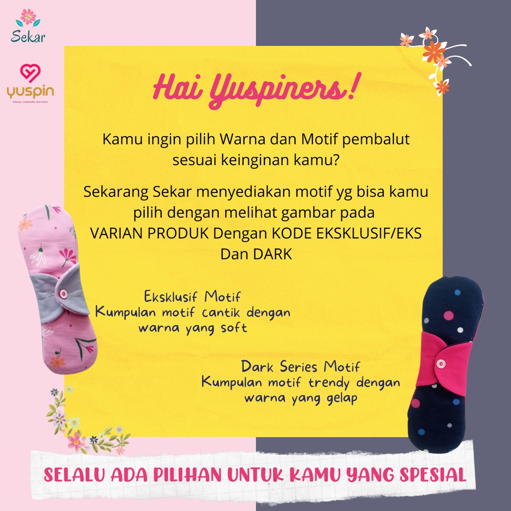 YUSPIN PEMBALUT KAIN ECER / ECERAN / SATUAN - NEW Menspad (Menstrual Pad)