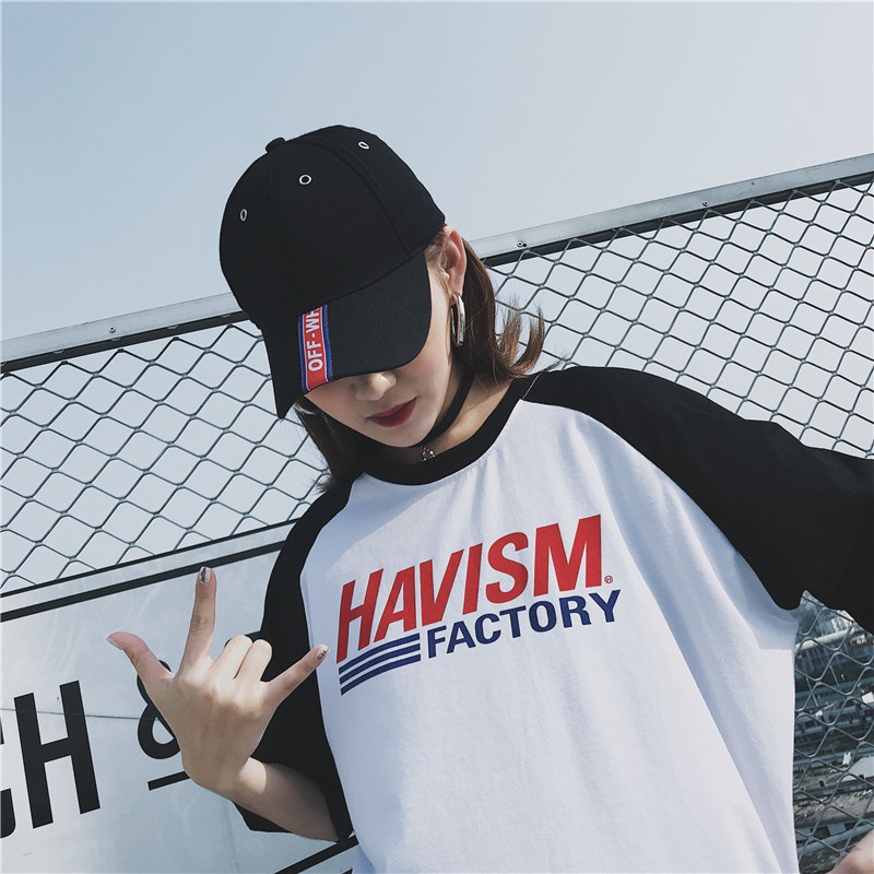 Oversize Tee Import - Tshirt Wanita Model Longgar Motif Tulisan Havism Lengan Pendek