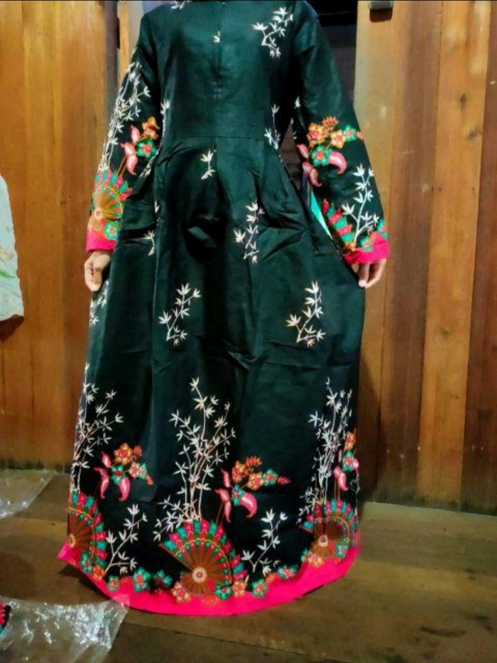 Batik Couple Keluarga Sania Ruffle Ori Ndoro Jowi Dnt Motif Kipas