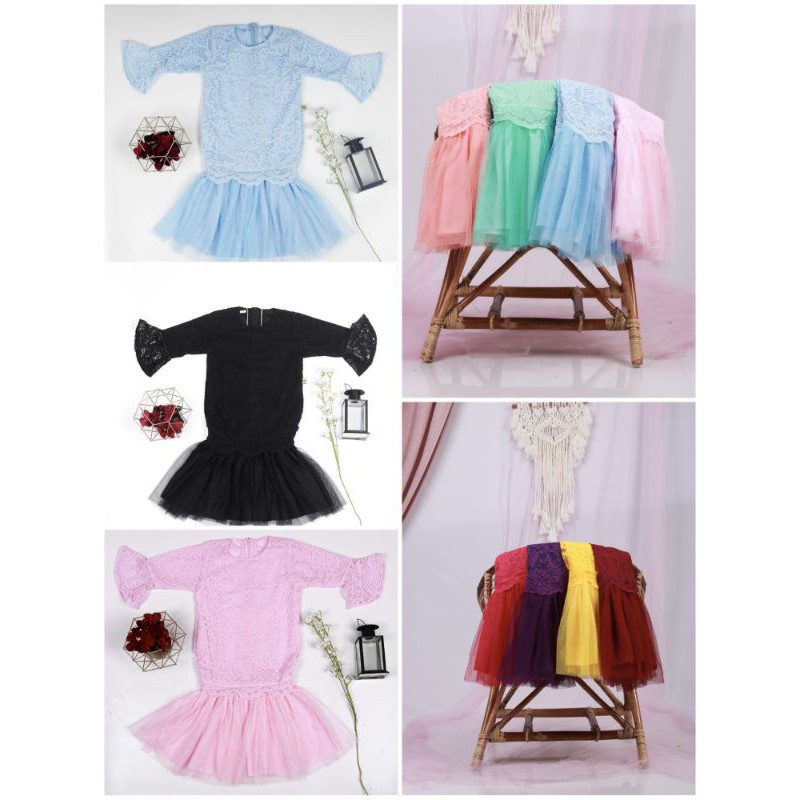 KEBAYA DRESS BROKAT ANAK PEREMPUAN / KEBAYA DUYUNG BROKAT TULLE / DRESS KEBAYA COUPLE IBU DAN ANAK