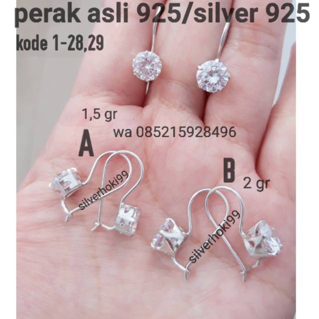 Anting kait desi perak lapis emas