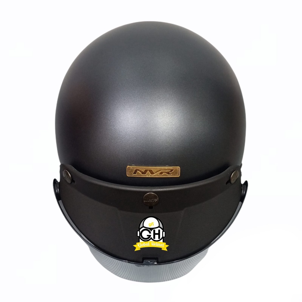 Helm Retro List Chrome Gunmet Doff Helm Bogo Half Face SNI Free Kaca Flat