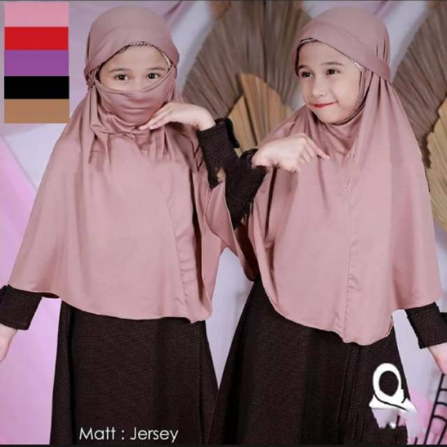 KHIMAR CADAR ANAK / JILBAB INSTAN CORONA ANAK / HIJAB NIQAB ANAK