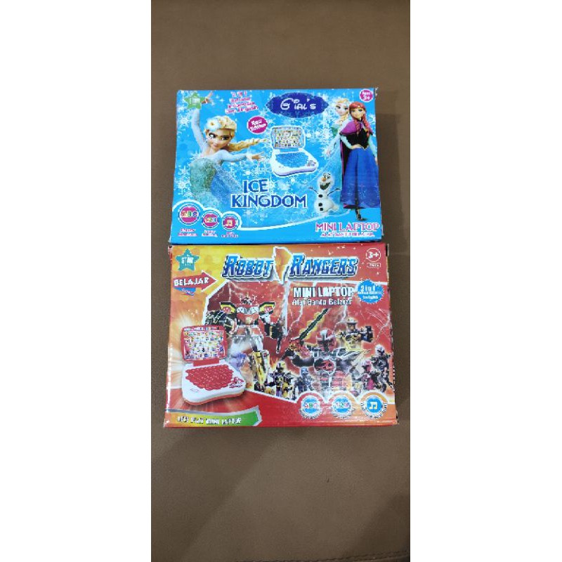Mainan mini laptop alat bantu belajar anak 2 bahasa