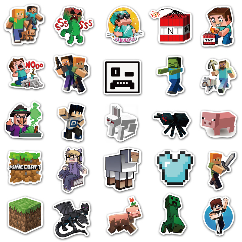 50 hot games Minecraft stickers luggage skateboard computer graffiti stickers stickers waterproof non-repetitive