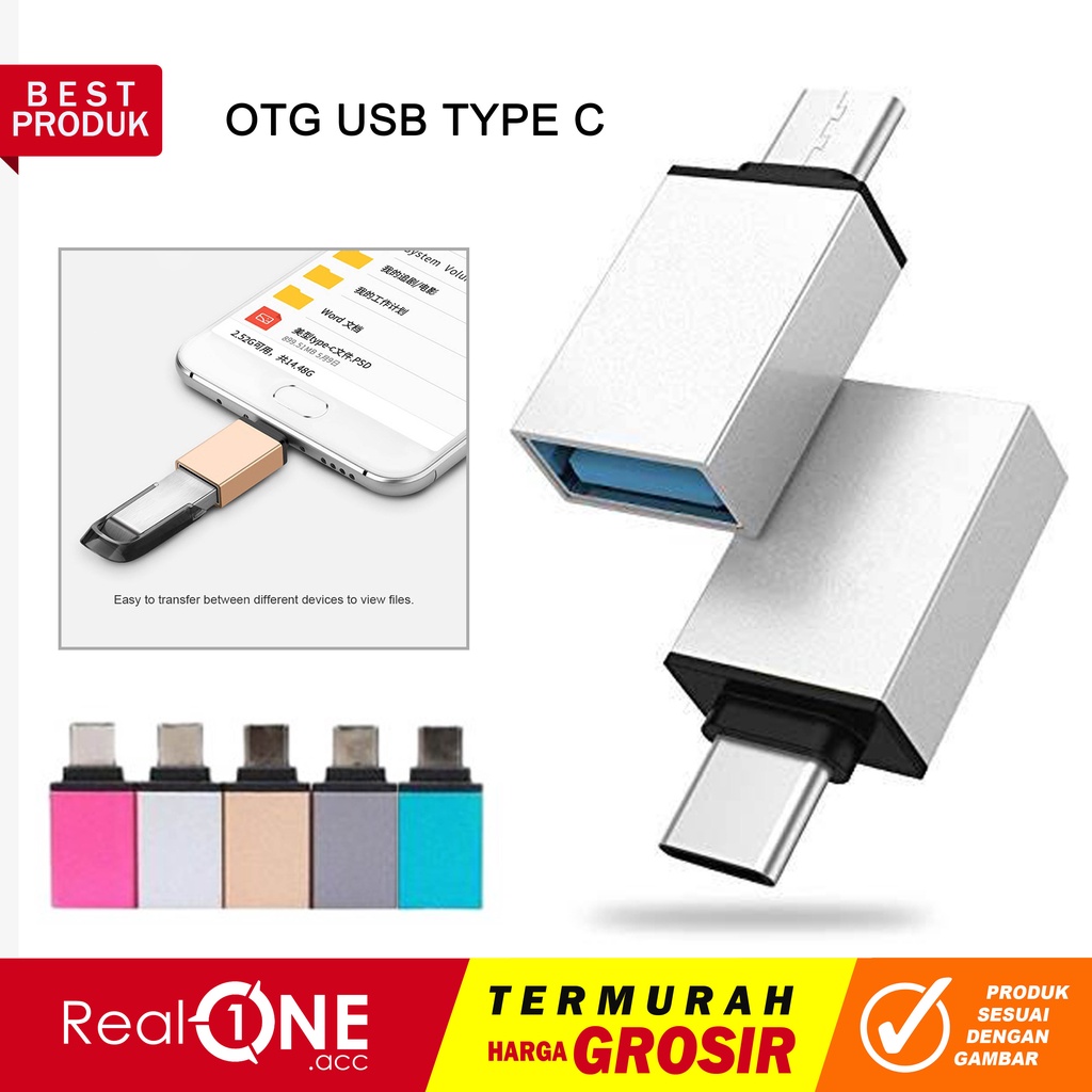 Otg type c connector to Normal USB port Converter data transfer android &amp; flashdisk - realoneacc