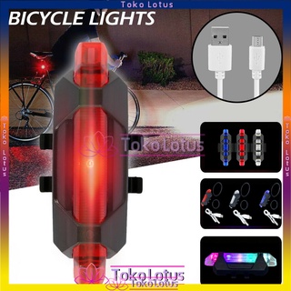 【BISA COD】Lampu Belakang Sepeda LED USB Rechargeable Anti Air untuk Peringatan Bonus Kabel cash