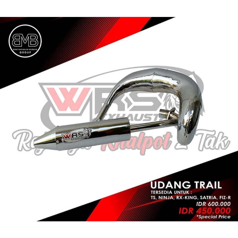 Knalpot Udang Trail Crom Ninja/Fiz R/Satria/Rx King/RGR/Rx Spesial  Original WRS