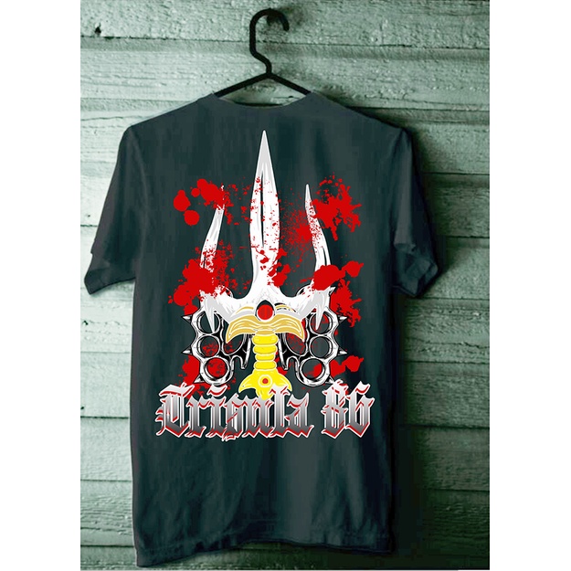 Kaos Pagar Nusa Distro Trisula Simpel-Hitam