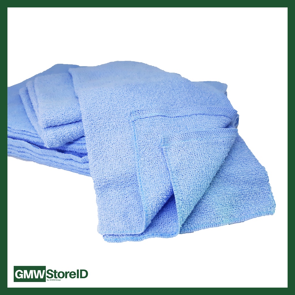 [1 Lusin] N369 Grosir Handuk Kecil Biru 35 x 70 cm - Hand Cloth Towel