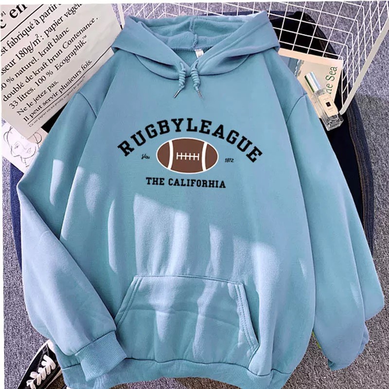 Sweater Hoodie Wanita Rubgy Leage Hoodie Sweater Wanita Fleece