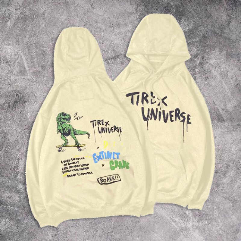 Hoodie pria wanita BGOODS crem Motif Keren Simpel  Premium Quality