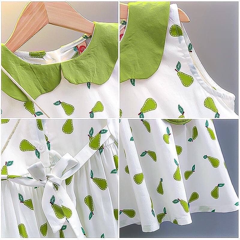 Promo !! Dress anak LS dress pear so nice import uk 1-4th (putih) (inclued tas selama persediaan masih ada)