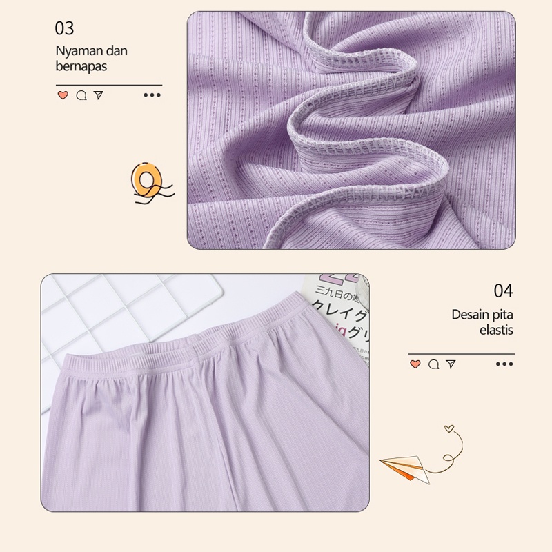 UNINICE Dingin dan santai set piyama wanita polos/set celana tangan pendek Baju tidur/Setelan lengan pendek celana dast