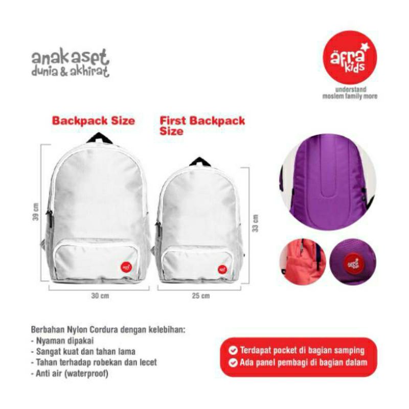 Tas Ransel Anak First Backpack Cocok untuk Paud atau TK FB018 FB019 FB021 FB036 FB029
