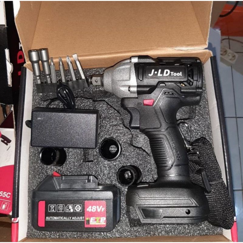 MESIN BOR TANGAN / JLD 48S CORDLESS IMPACT WRENCH BRUSHLESS / Cordless Impact Wrench 48V Brushless JLD 48S Mesin Bor Impact Baut Baterai 48volt