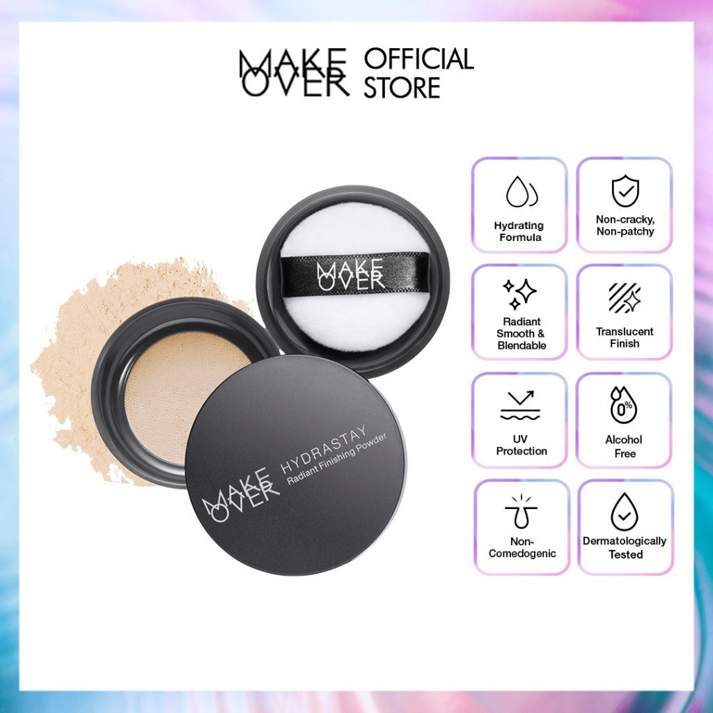 MAKE OVER Hydrastay Radiant Finishing Powder 8 gr - Bedak Tabur