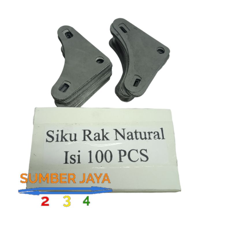 PLAT SIKU LUBANG RAK NATURAL HARGA PER 100 PCS