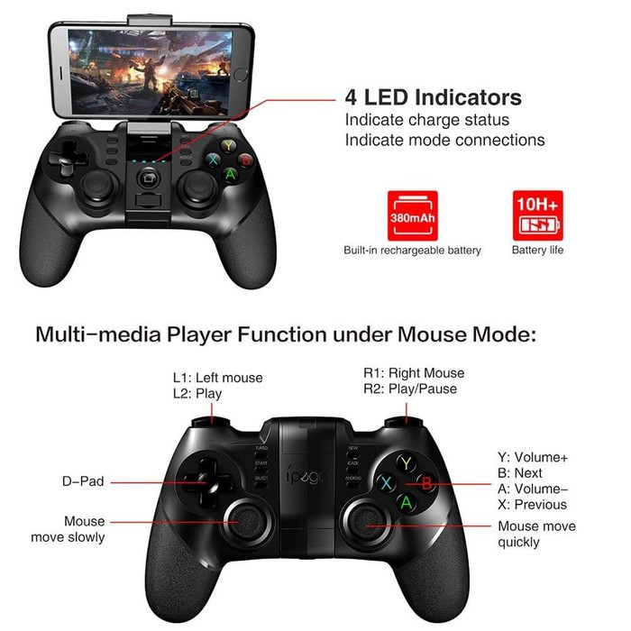 Gamepad single ipega wireless bluetooth turbo 3in1 batman for Android-smart Tv box-Pc-Vr-ios pg-9076