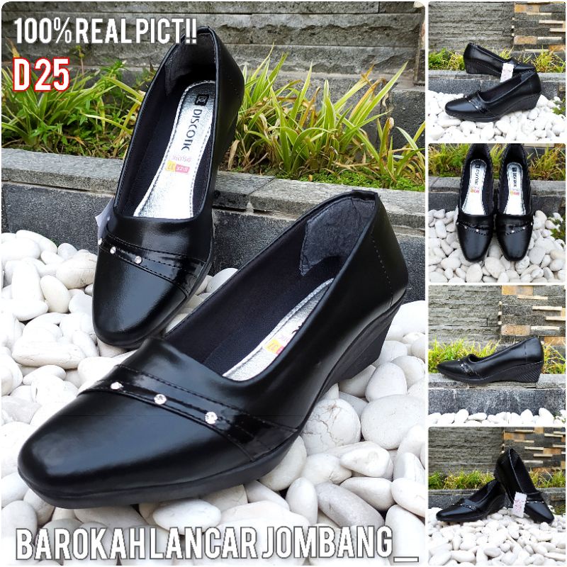 SEPATU PANTOFEL WANITA KERJA HITAM HAK 5CM 100% MURAH BERKWALITAS