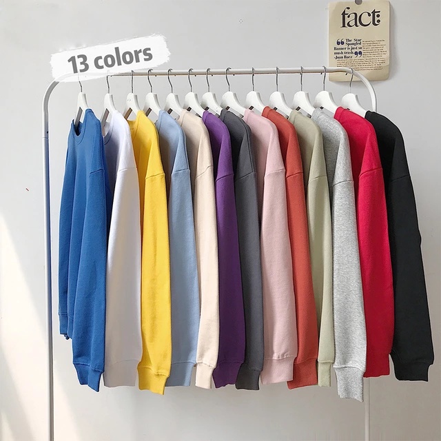 Parisdivarious Sweater Hoodie Sweatshirt Crewneck Polos 3 Bahan Fleece Size S - XXL (Pria &amp; Wanita)