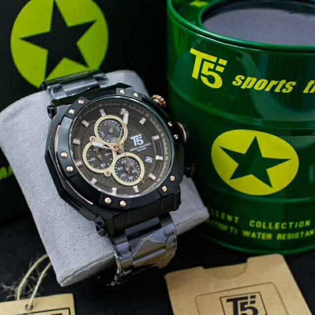 Jam T5 H 3631 stainless steel chronograph bergaransi free box