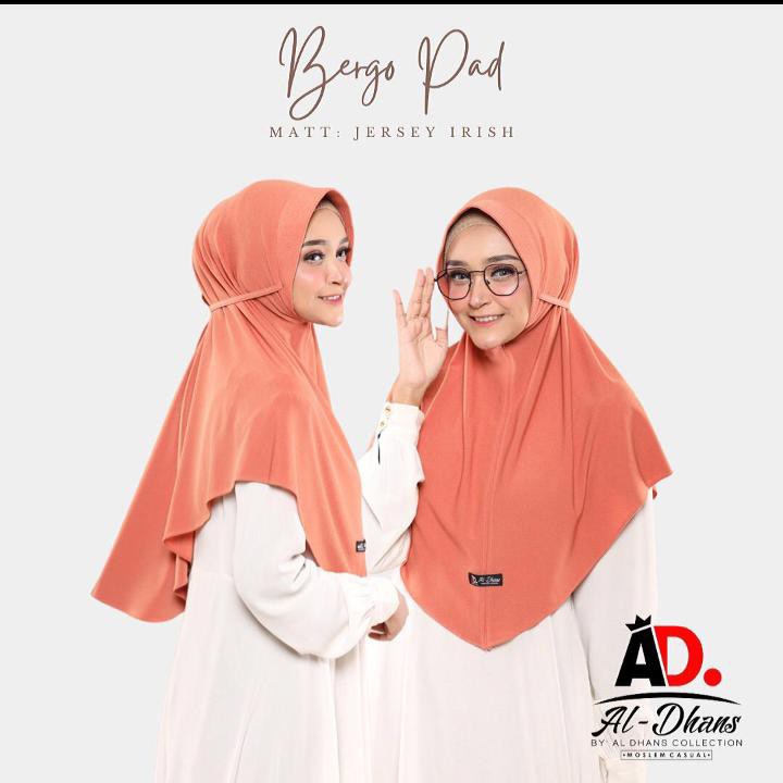 Jilbab Bergo Pad Matt Jersey Irish Original by Al-Dhans