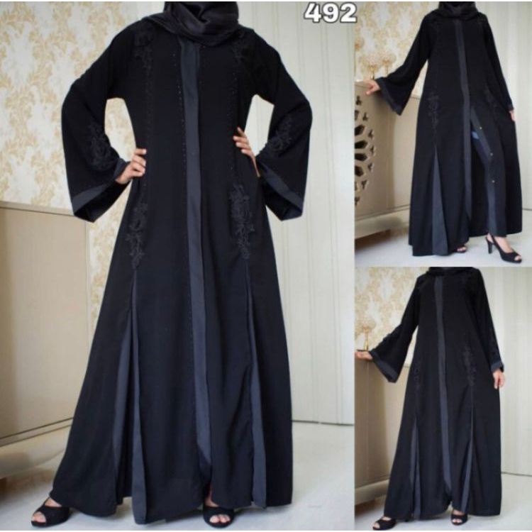 ABAYA ZAINAB - abaya long cardi bunga timbul