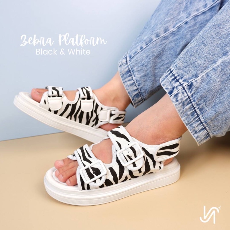 NADILASTUFF [ASLI] ZEBRA PLATFORM 'BISA COD' Sandal Wanita PREMIUM IMPORT REALPICT KUALITAS TERBAIK &amp; BEST SELLER