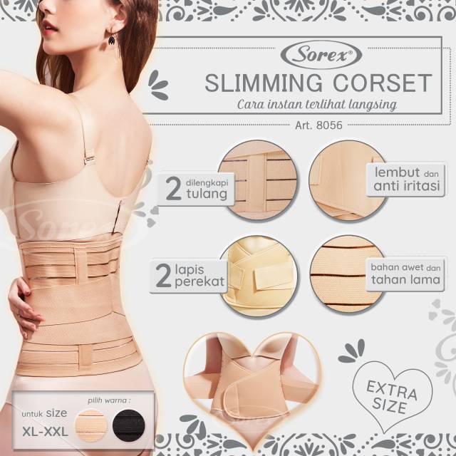 Korset Perut Sorex Slimming Corset Extra Size Kode 8056 Shopee Indonesia