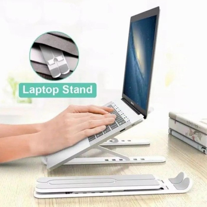 Foldable Laptop Holder Lipat /Standing Notebook Holder /Laptop Stand P1 / Holder Notebook IPAD Macbook /Stand Laptop Universal - SC