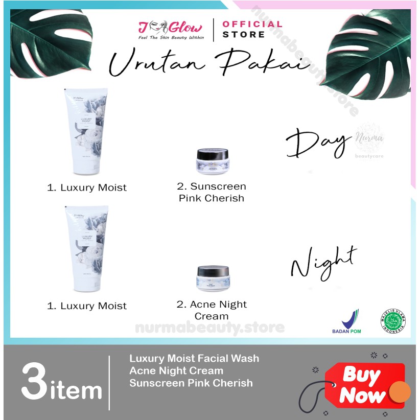 Jglow J glow Skincare Paket Sensitif  Skin Care Krim Perawatan Kecantikan Pemutih Wajah Glowing BPOM-4