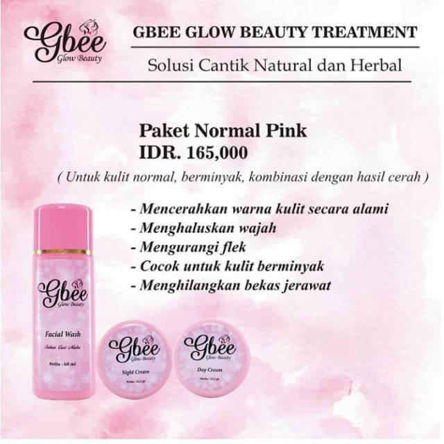 GBEE GLOW BEAUTY - PAKET NORMAL PINK - GBEE GLOW BEAUTY TREATMENT - PROMO