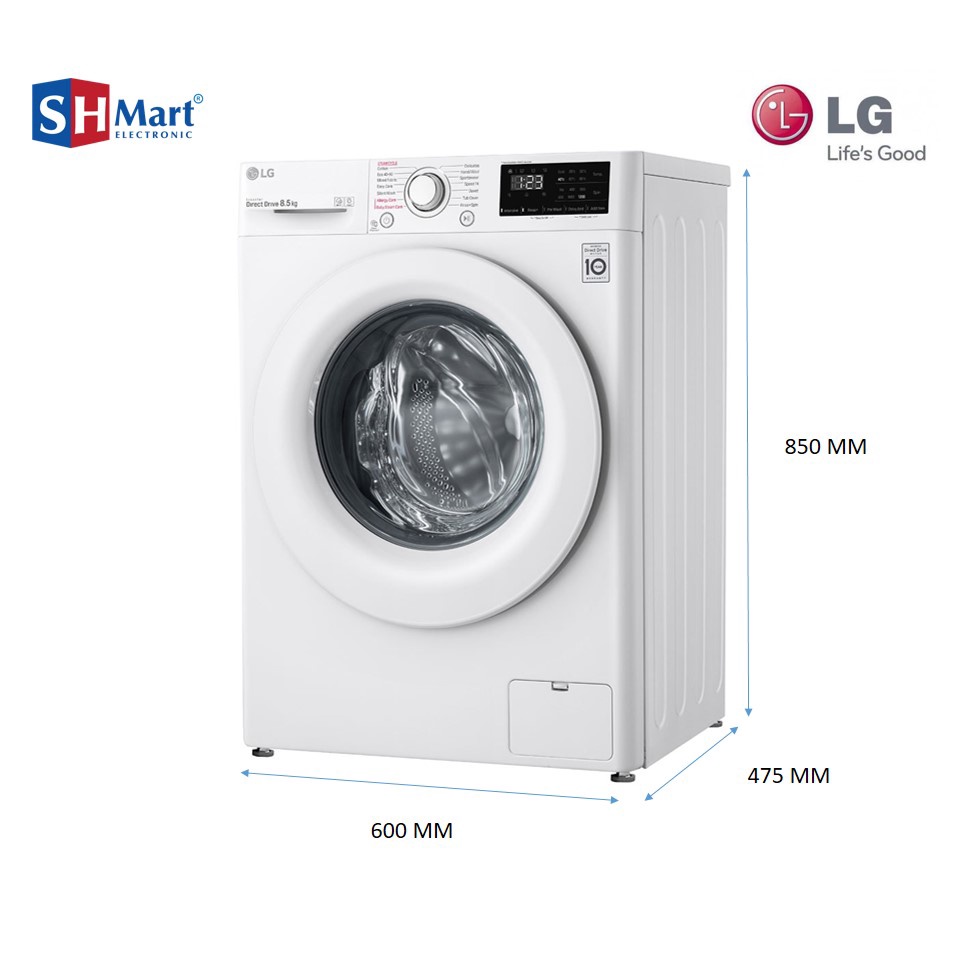 MESIN CUCI FRONT LOADING LG KAPASITAS 9 KG  FV1209S5W AI DD™ WITH STEAM™ INVERTER GARANSI RESMI (MEDAN)