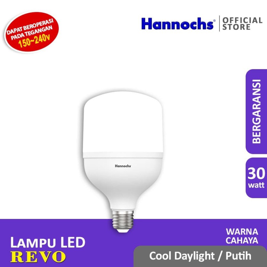 HANNOCHS Lampu LED REVO 30 WATT - Cahaya Putih - Garansi 1 Tahun