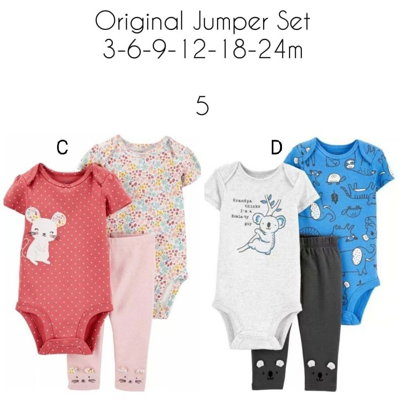 Setelan jumper bayi/ set jumper 3in1/ Jumper bayi import