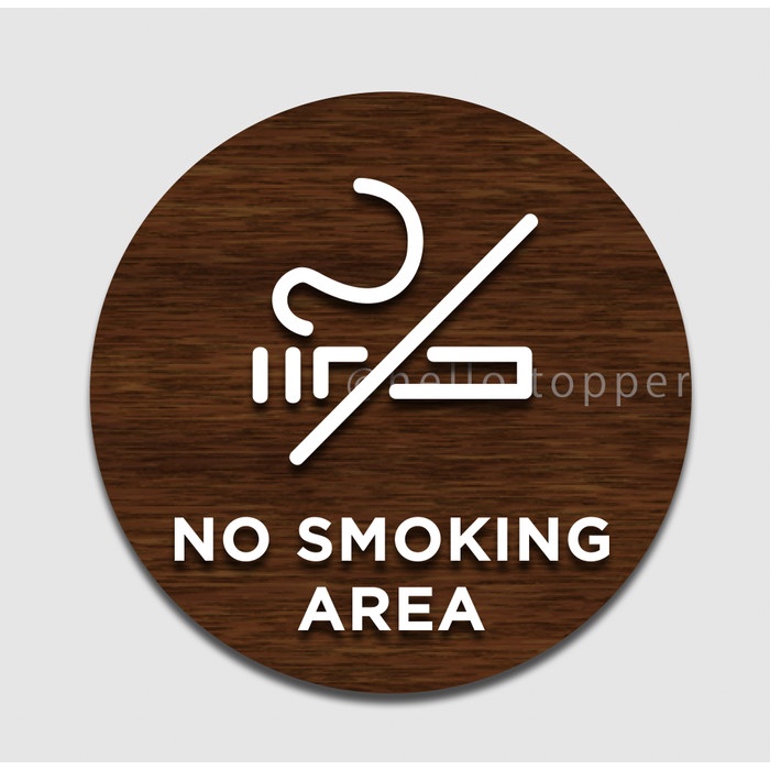 

Sign No Smoking Area Kayu Modern 20cm | Sign Board Dilarang Merokok Keren