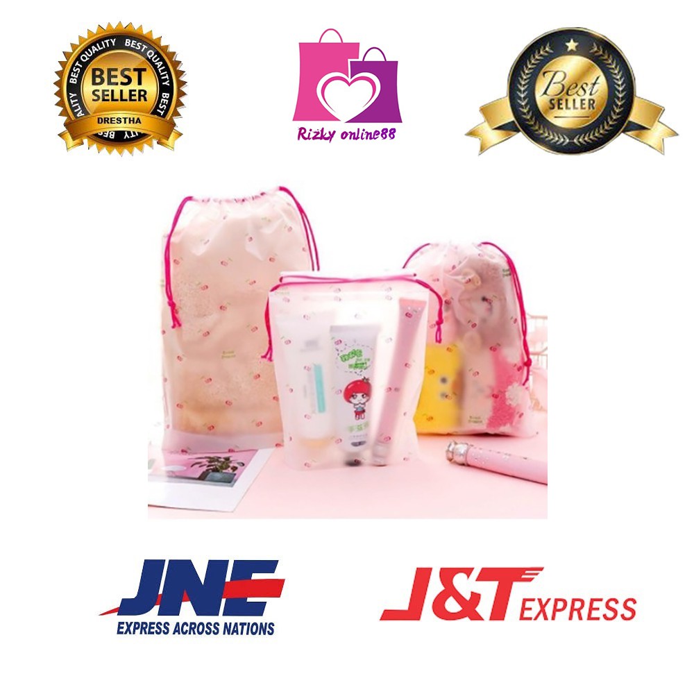 Rizkyonline88 travel organizer bag kosmetik anti air pouch import string