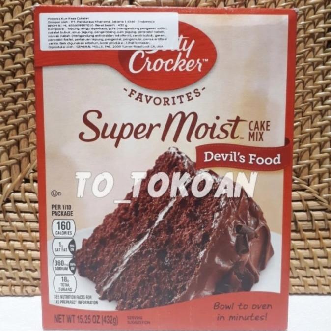

BETTY CROCKER SUPER MOIST CAKE MIX DEVIL'S DEVILS FOOD 432 GR