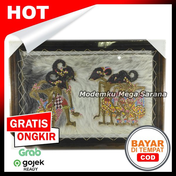 Lukisan Wayang Kulit Pendawa Lima Kulit Kambing Ukuran 70x50 cm - Pendowo Limo